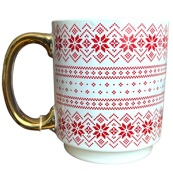 NWT PAIR Complementary Ceramic Holiday Mugs Christmas Winter Scandinavian Hygge - Picture 5 of 16